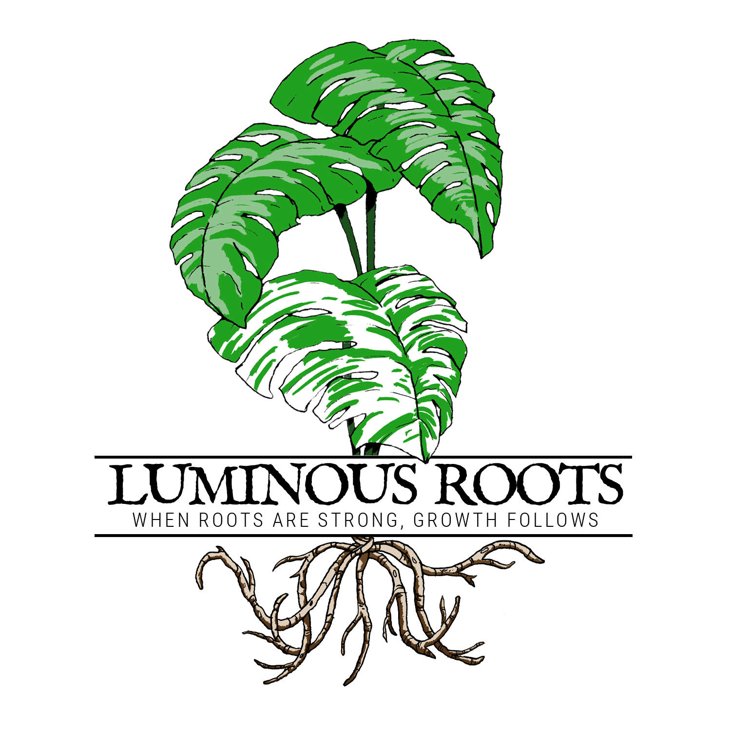Luminous Roots Logo Luminous Roots Logo - Monstera plant